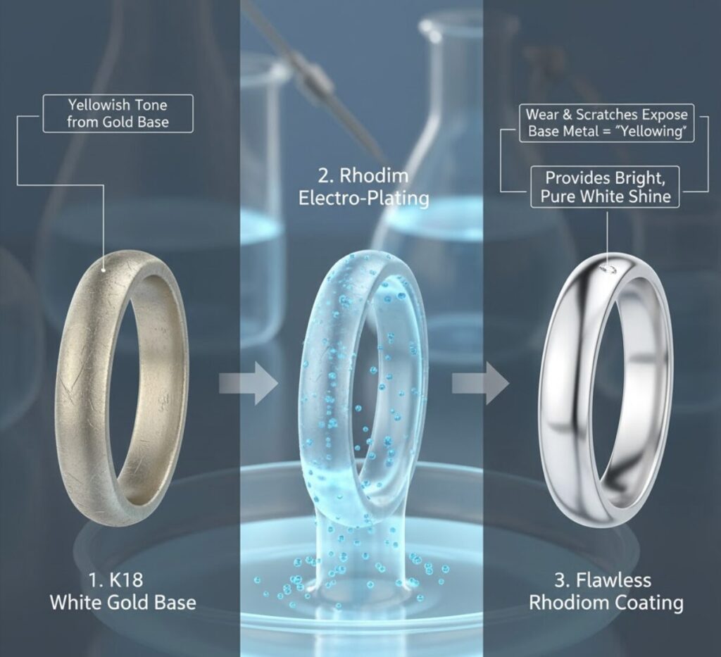 ホワイトゴールドの変色原因「黄ばみ」と「はげ」の正体