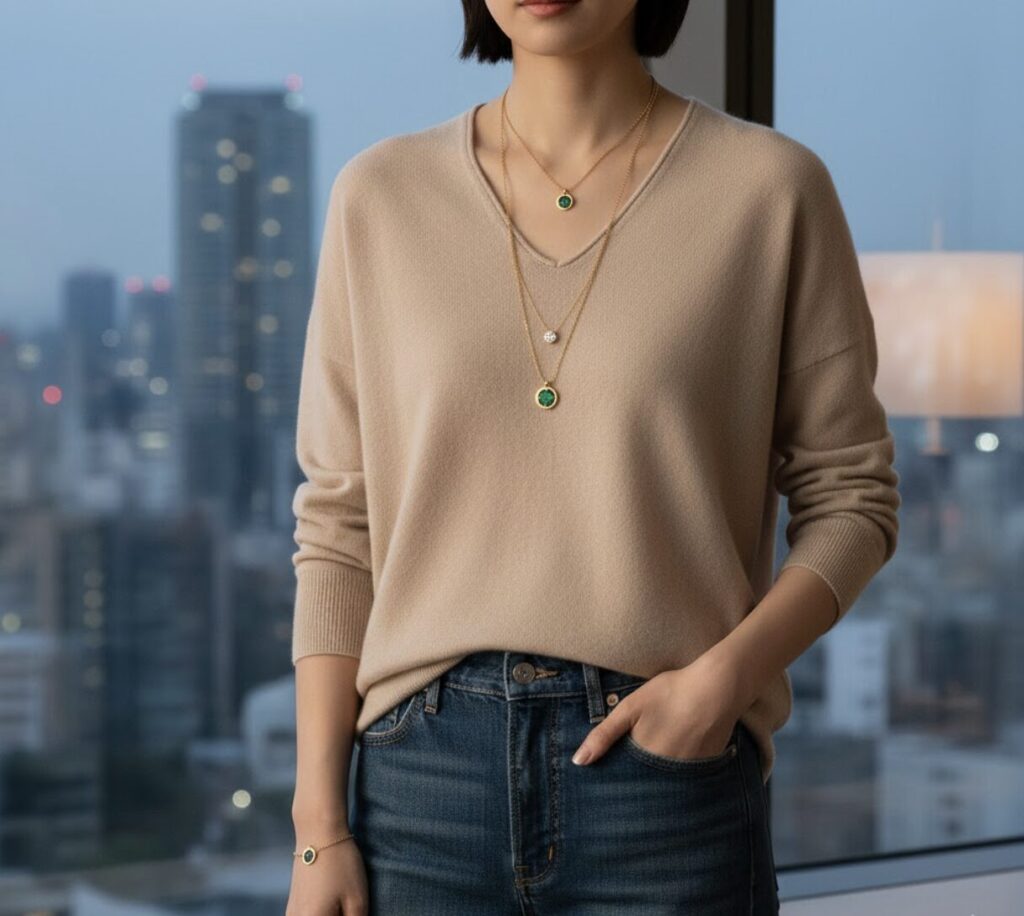 私服コーデを格上げするアミュレットのデザインとサイズ感