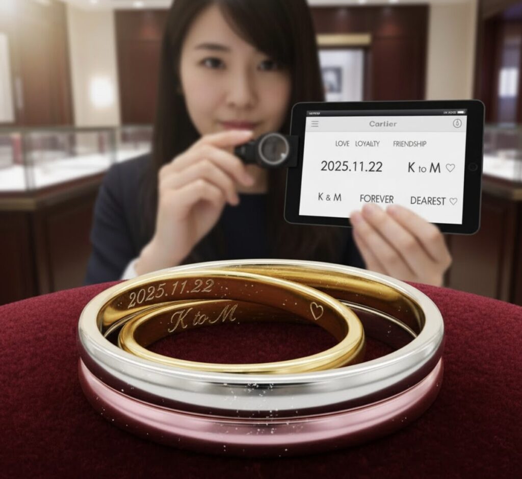 トリニティリングの刻印アイデア！3本のリングを活かす方法