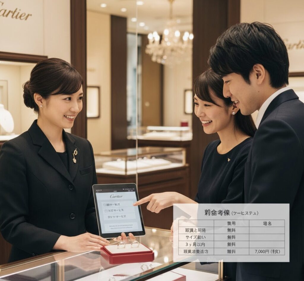 カルティエの結婚指輪の刻印の文字数に関するサービス全容